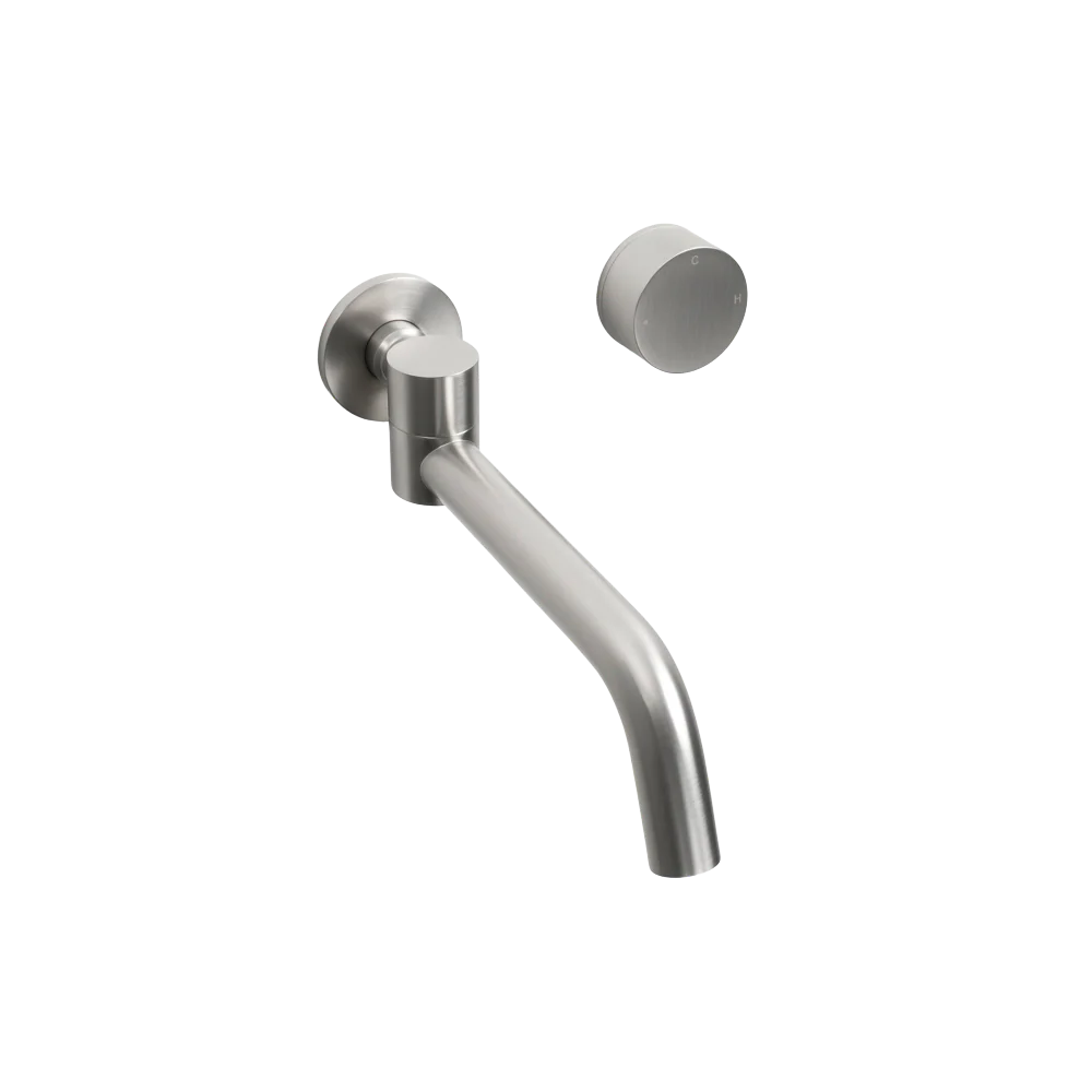 Alma Brushed Nickel Progressive Circle Mixer and Swivel Wall Spout Set - Image 3