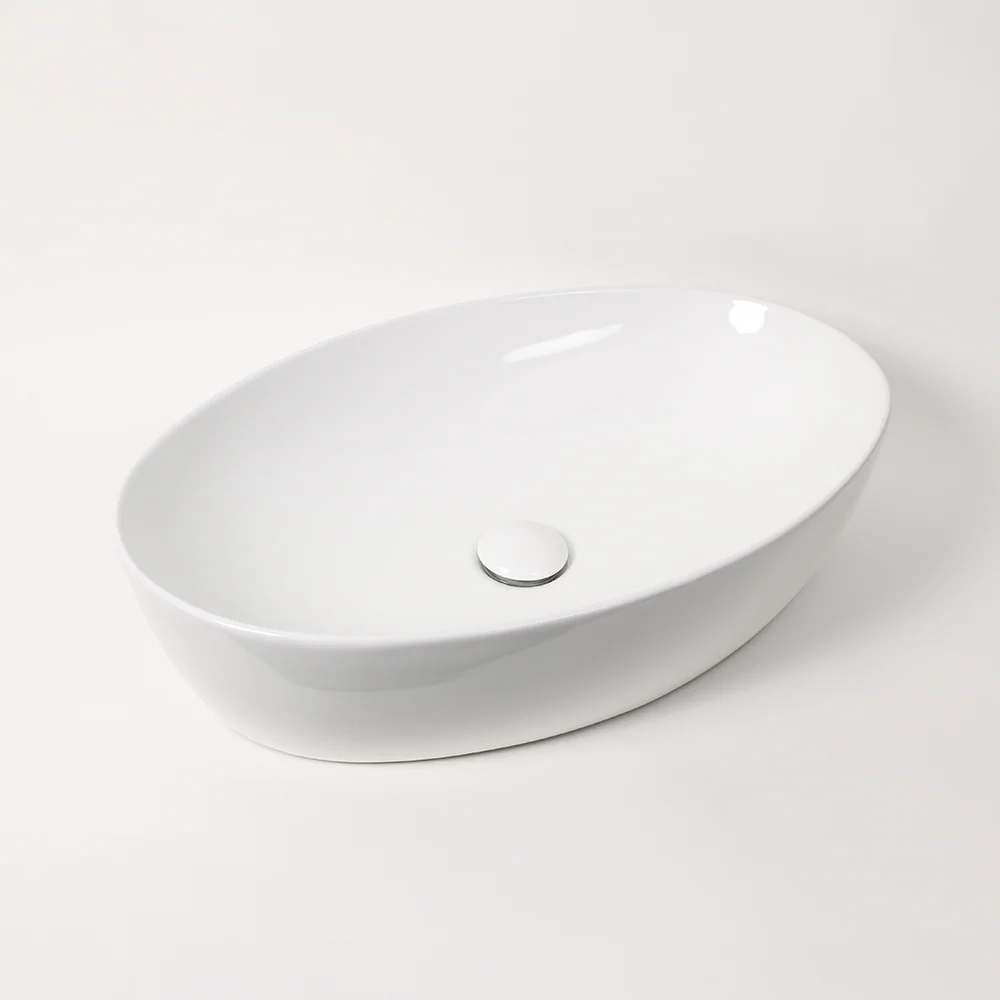 Alma Caleo Gloss White 610mm Ceramic Basin - Image 2