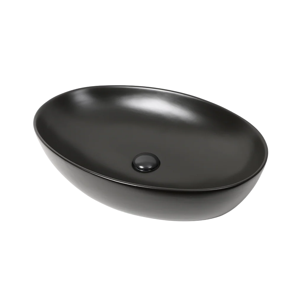 Alma Caleo Matte Black 610mm Ceramic Basin - Image 3