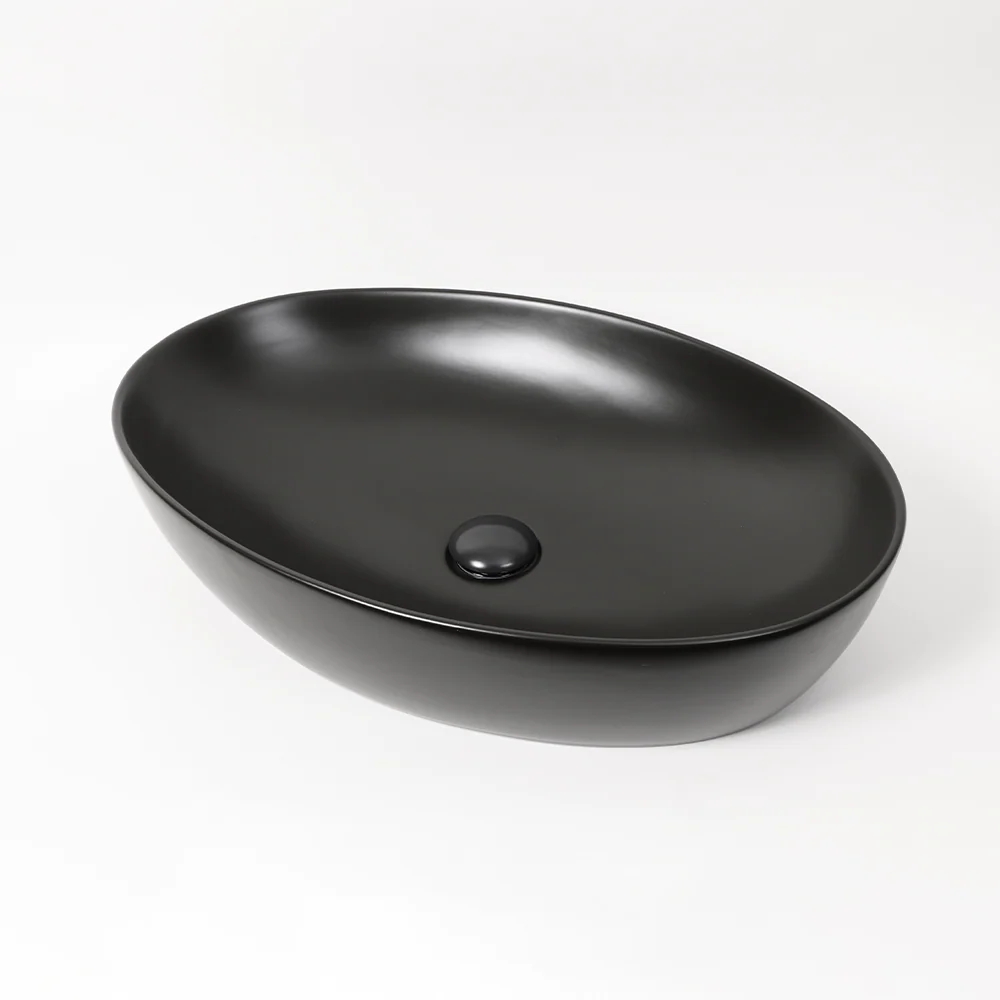 Alma Caleo Matte Black 610mm Ceramic Basin - Image 5