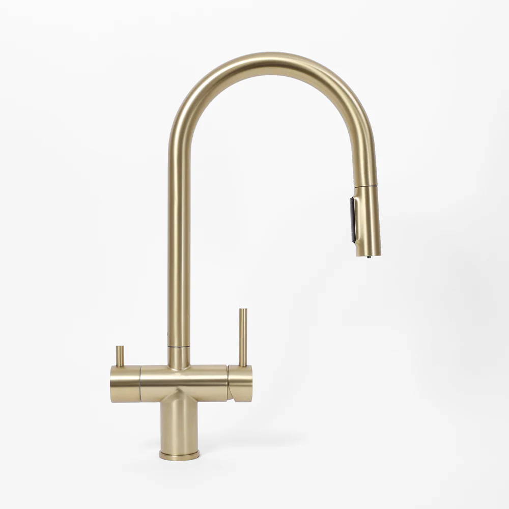 Alma Finton 3 Way Pull Out Filter Water Tap Brushed Brass Gold - Image 2