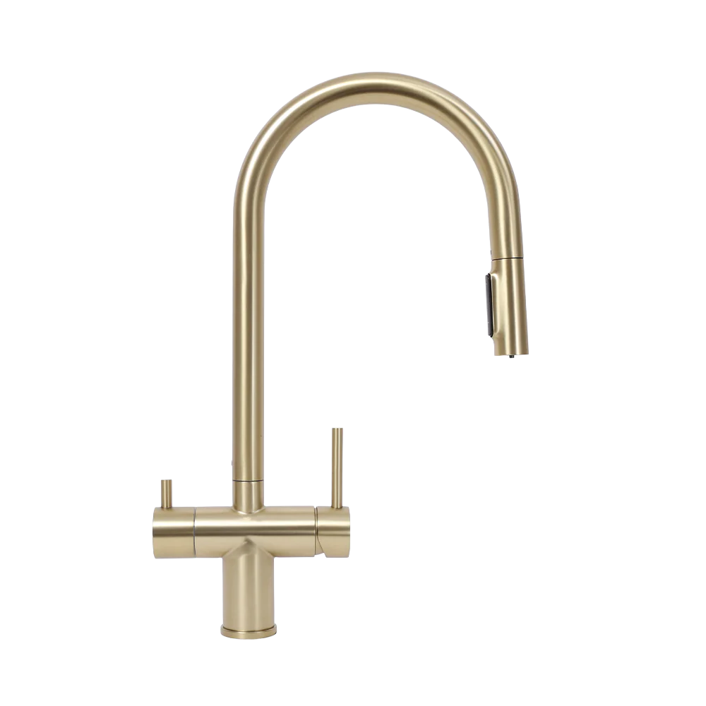 Alma Finton 3 Way Pull Out Filter Water Tap Brushed Brass Gold - Image 3