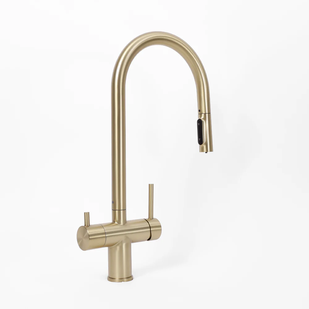 Alma Finton 3 Way Pull Out Filter Water Tap Brushed Brass Gold - Image 4