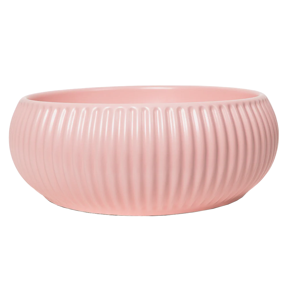 Alma Freya Matte Pink Fluted Ceramic Basin - Image 3