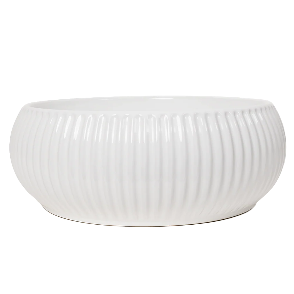 Alma Freya Gloss White Fluted Ceramic Basin