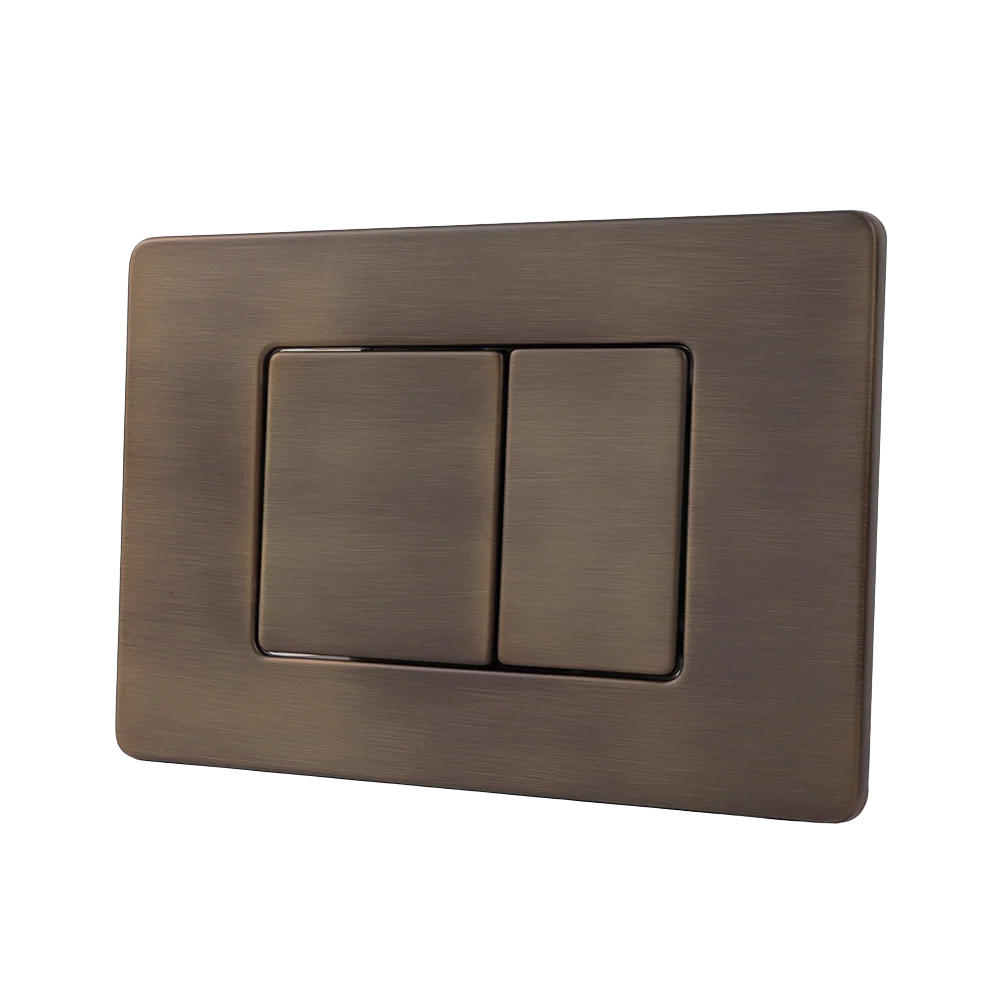 Alma Gregor Square Toilet Flush Plate Button Vintage Brass