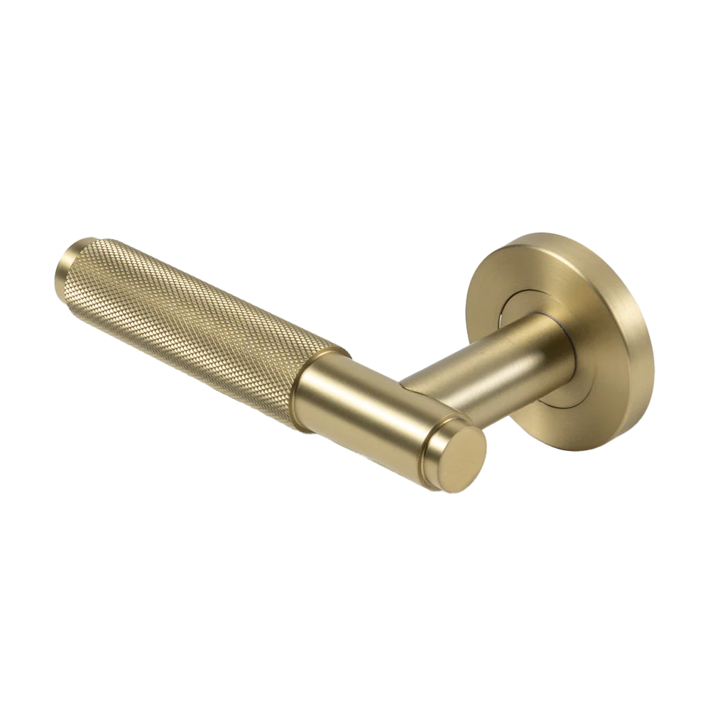 Alma Kani Knurled Dummy Door Handle Brushed Brass Gold - Image 3