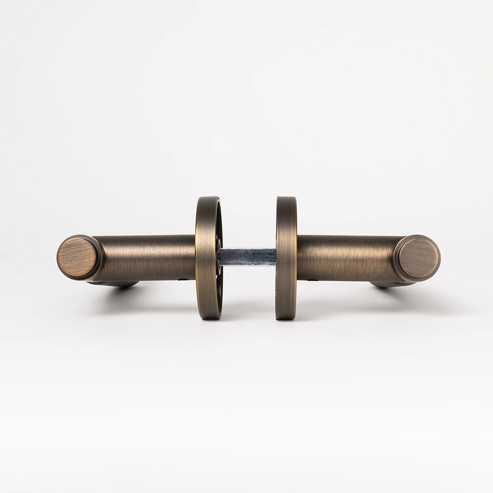 Alma Kani Knurled Dummy Door Handle Brushed Vintage Antique Brass - Image 5