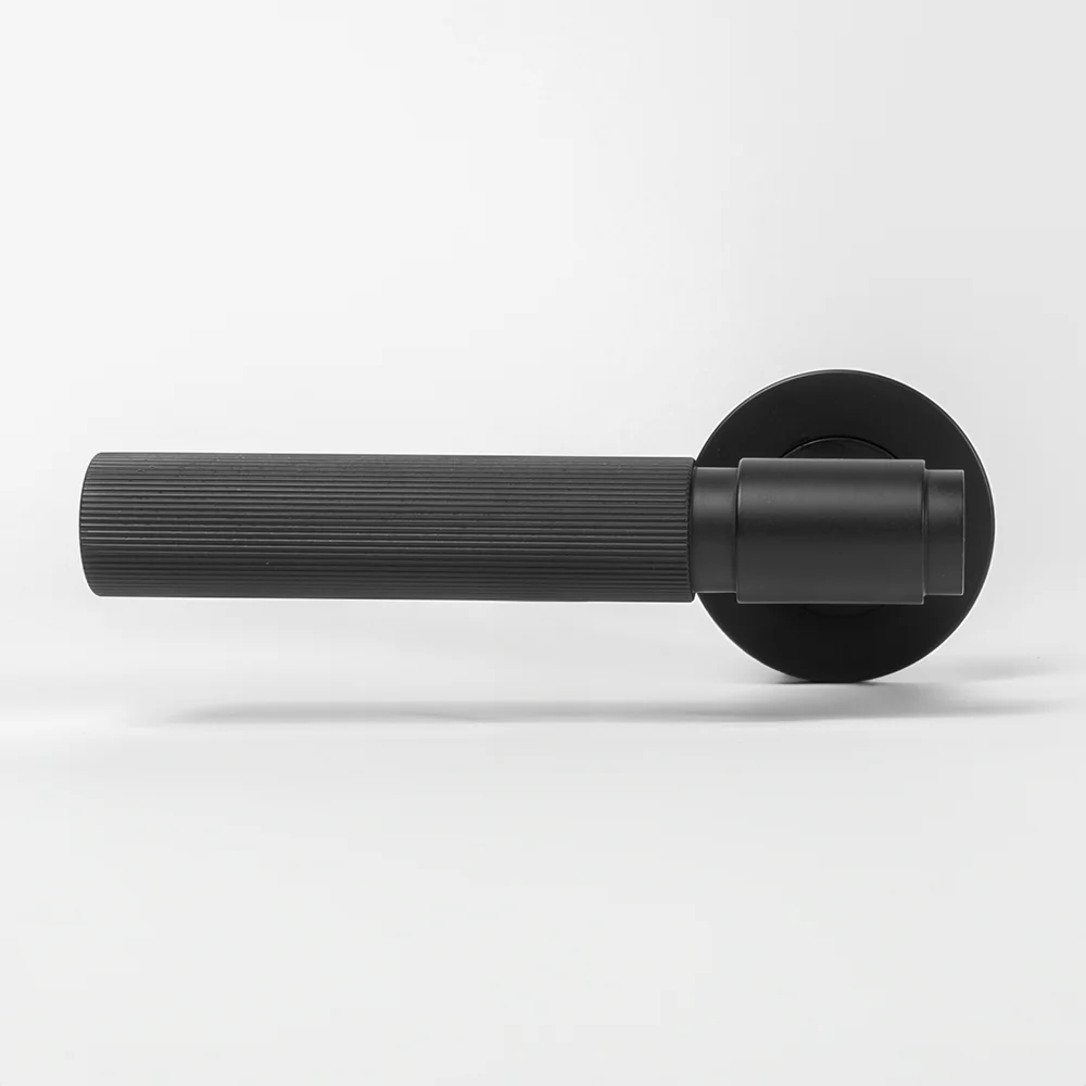 Alma Marko Door Handle Linear Reeded Matte Black - Image 2