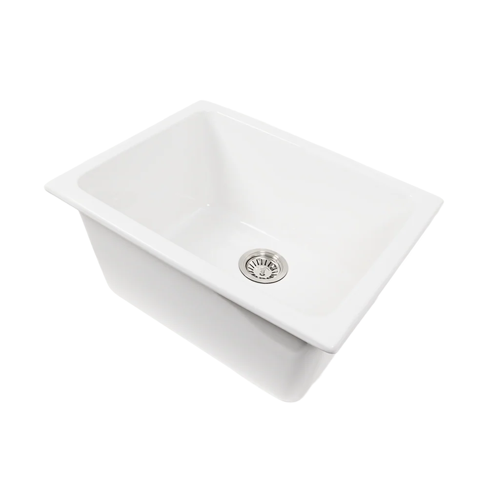 Alma Mabel 618x476 Gloss White Fireclay Single Bowl Sink