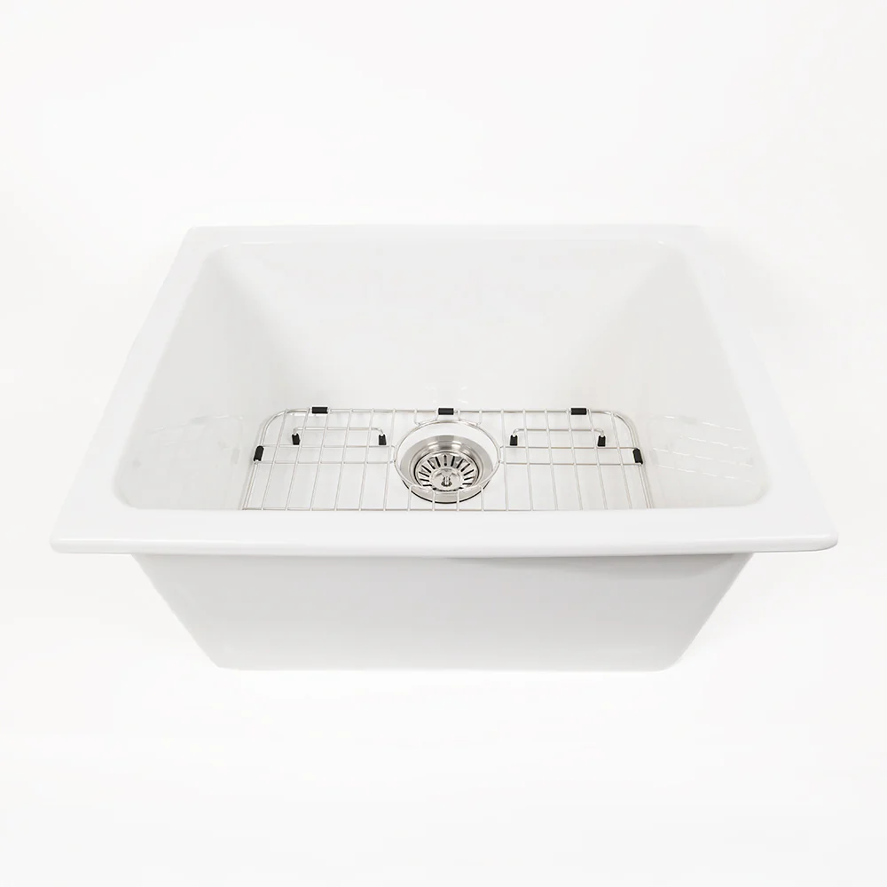 Alma Mabel 618x476 Gloss White Fireclay Single Bowl Sink - Image 5