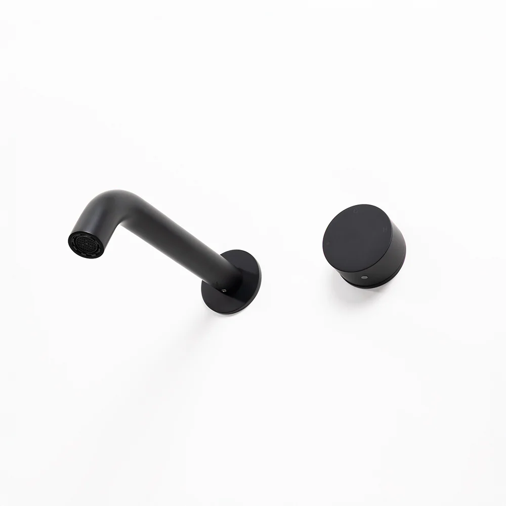 Alma Matte Black Progressive Circle Mixer and Wall Spout Set - Image 4