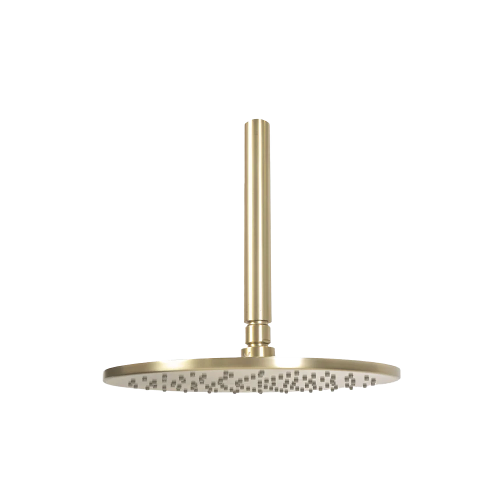 Alma Mira Brushed Brass Gold Ceiling Shower Arm and Head - Image 3