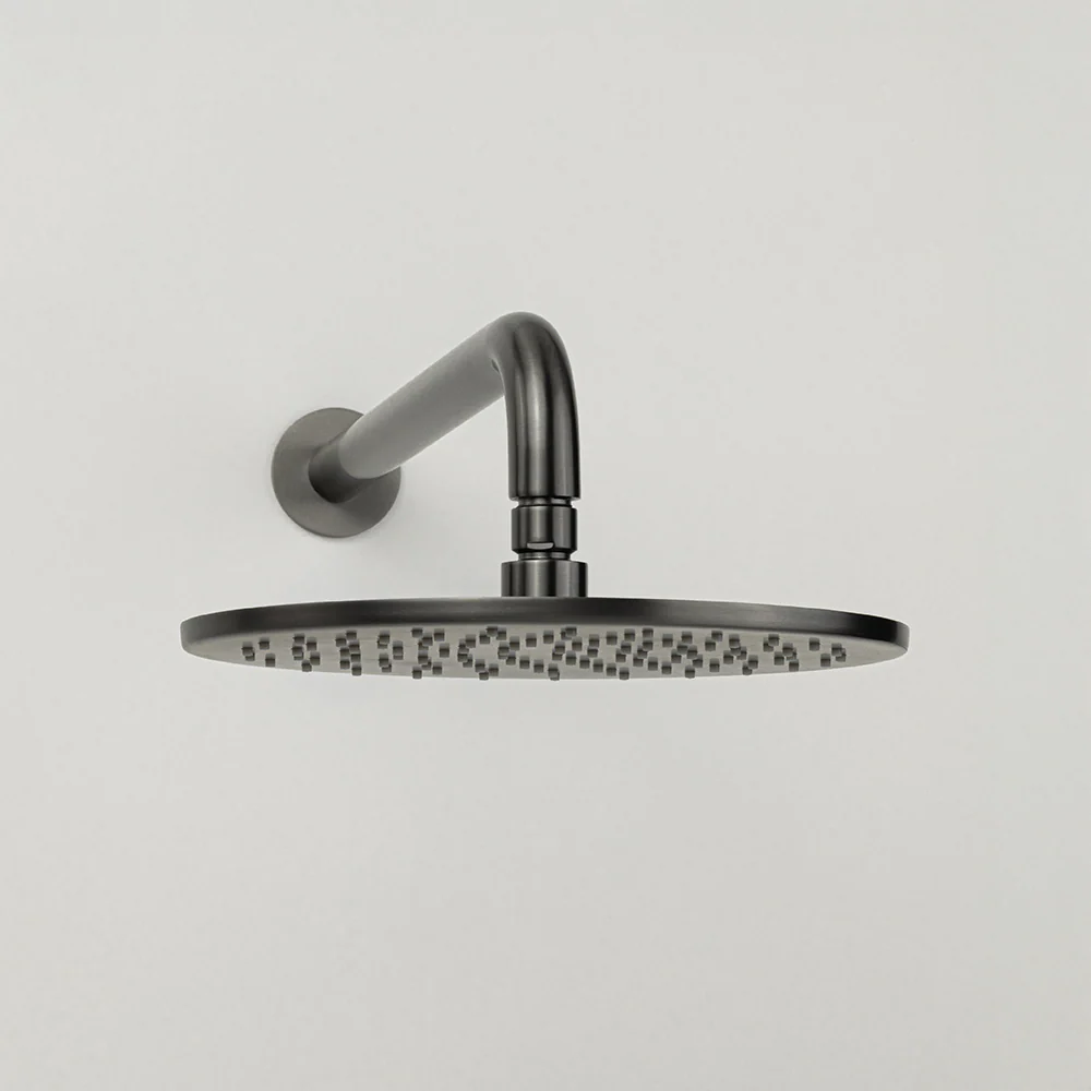 Alma Mira Brushed Gunmetal Curved Shower Arm and Head - Image 2