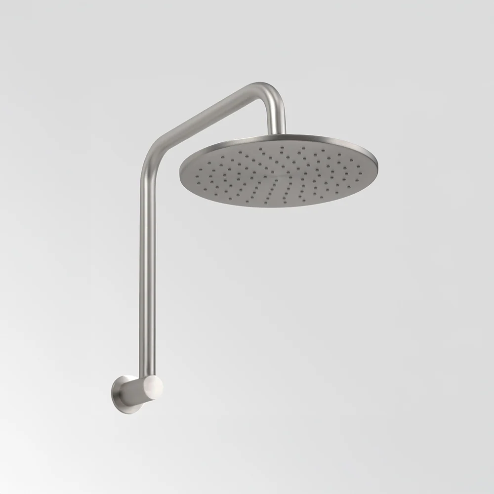 Alma Mira Brushed Nickel High Rise Upswept Shower Arm and Head - Image 2