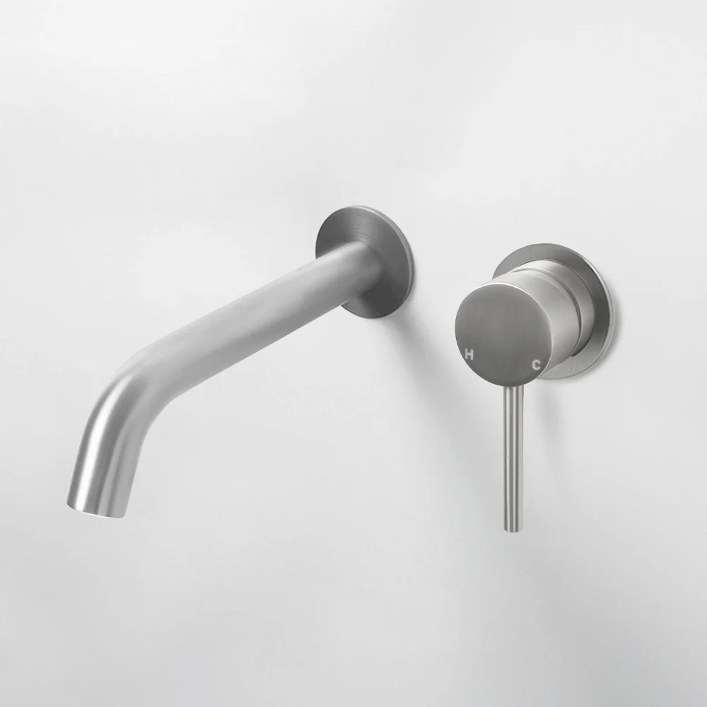 Alma Mira Brushed Nickel Wall Mixer and Spout Set - Image 2