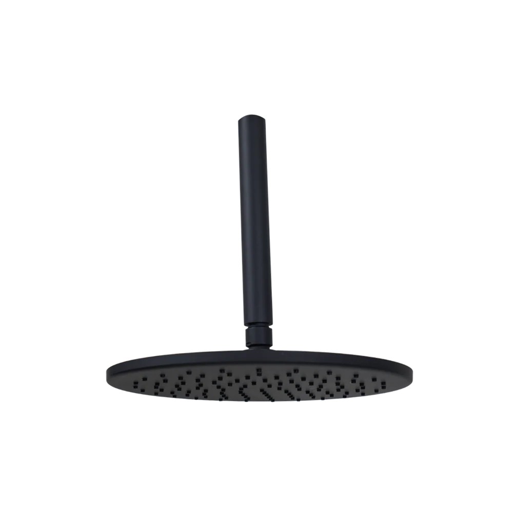 Alma Mira Matte Black Ceiling Shower Arm and Head - Image 3