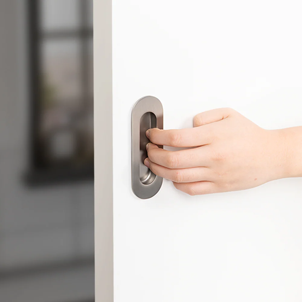Alma Orla Oval Flush Pull Brushed Nickel - Image 2