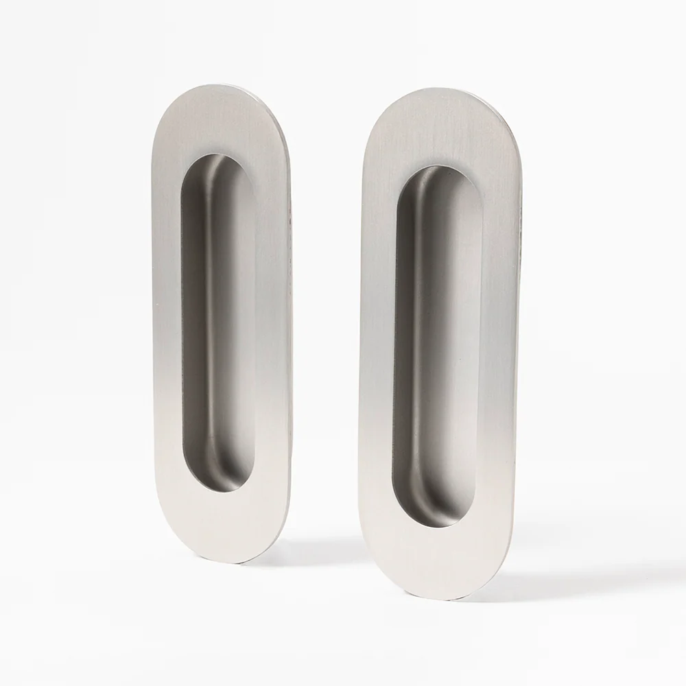Alma Orla Oval Flush Pull Brushed Nickel - Image 4