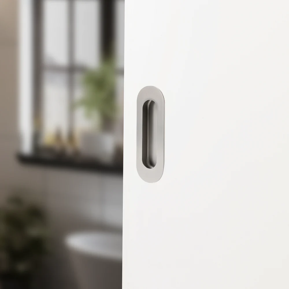 Alma Orla Oval Flush Pull Brushed Nickel - Image 5