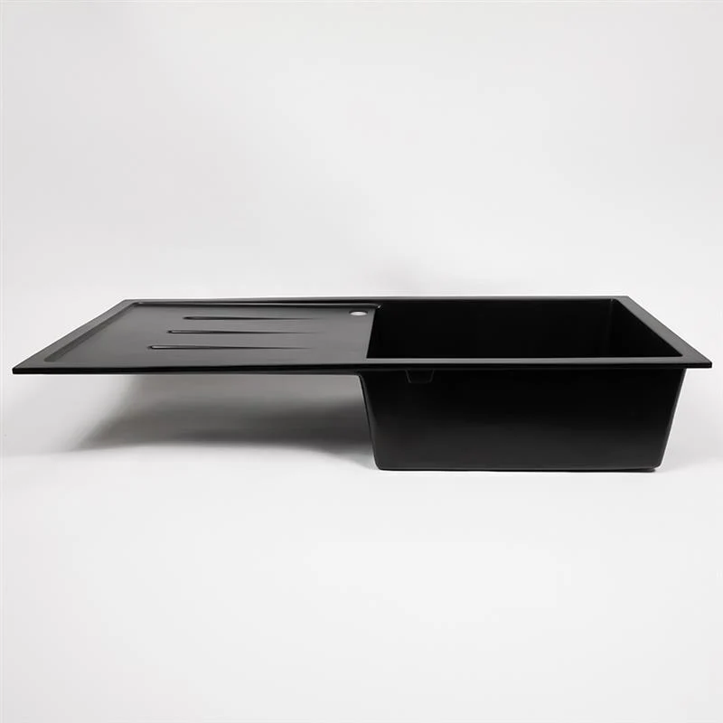 Alma Randall 1000x500 Black Granite Left Drainboard Single Bowl Tap Landing Sink - Image 7