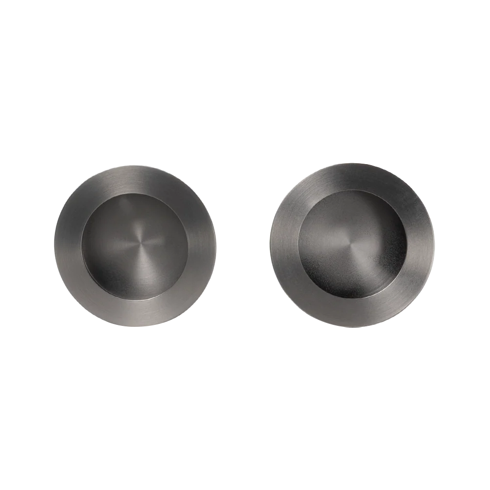 Alma Rian Round Flush Pull Brushed Gunmetal