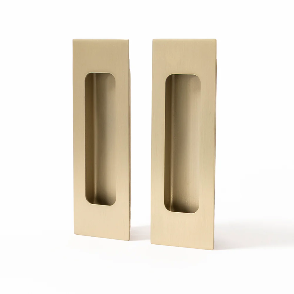 Alma Sachi Square Flush Pull Brushed Brass Gold - Image 5