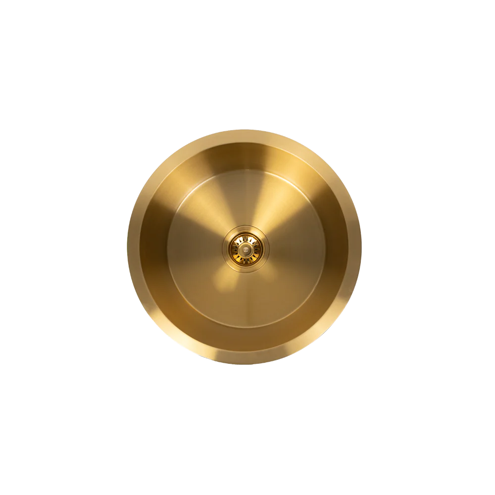 Alma Stella Round Sink Dark Brushed Gold