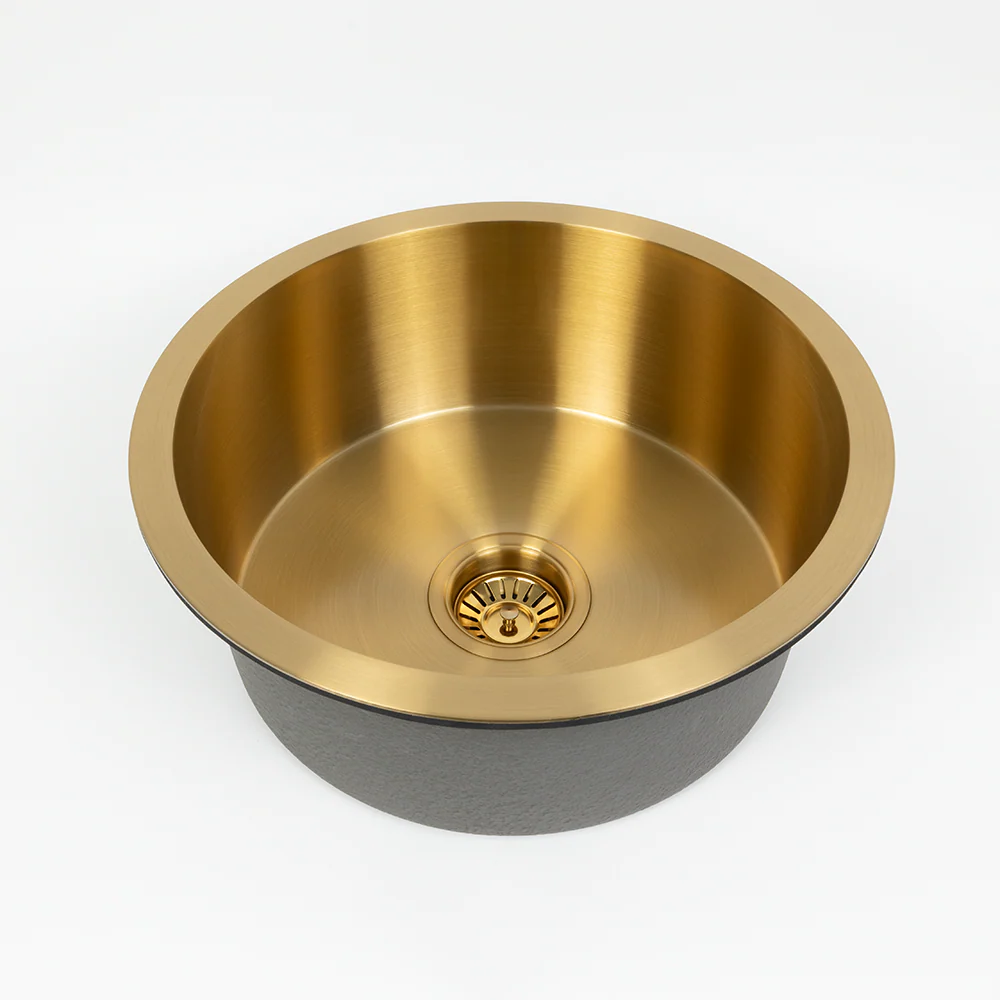 Alma Stella Round Sink Dark Brushed Gold - Image 2