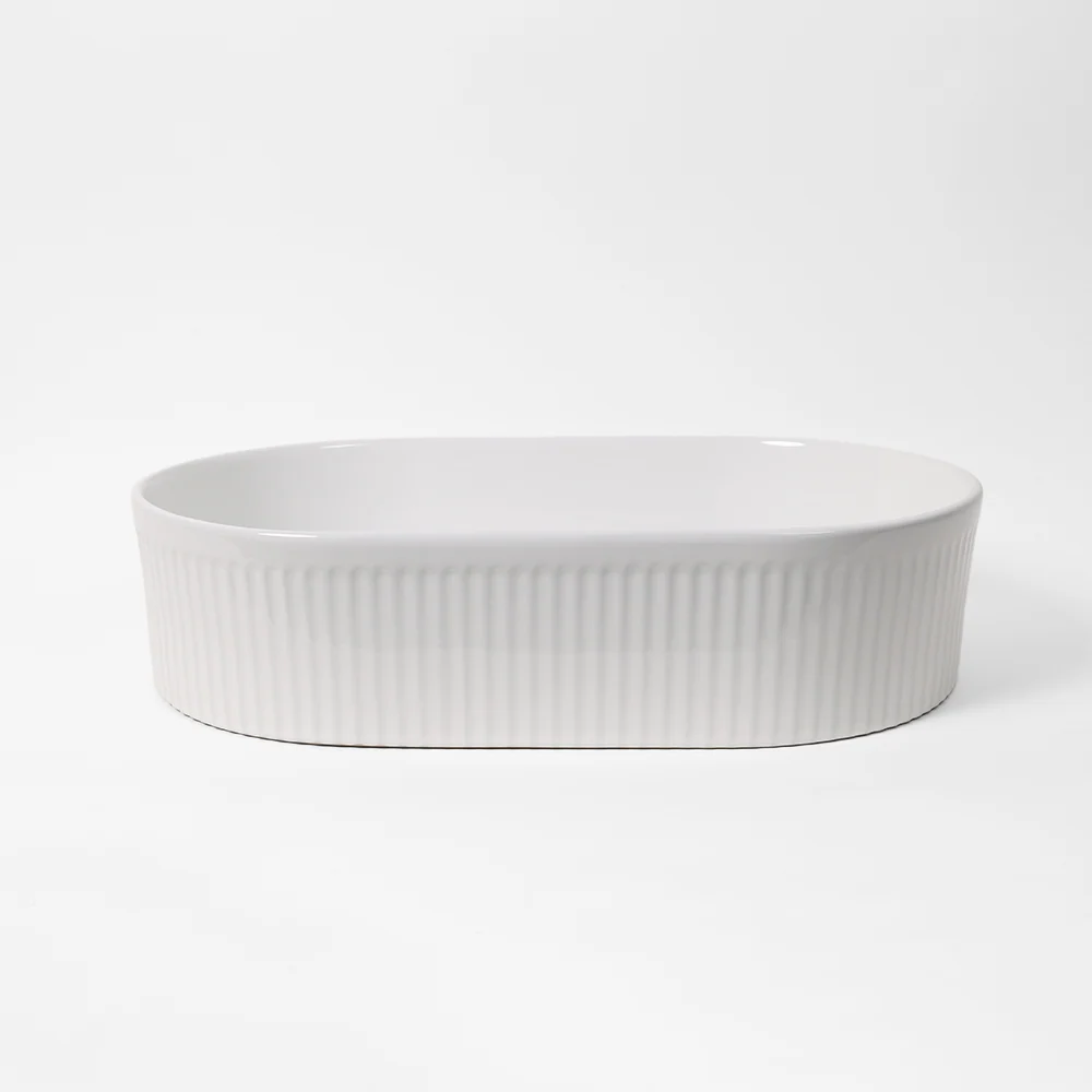 Alma Vela Gloss White 500mm Ceramic Basin - Image 2