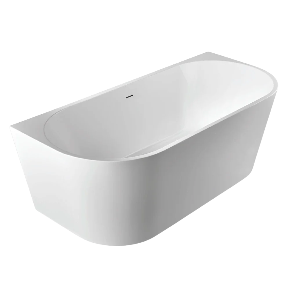 Arcisan Axus Back To Wall 1700mm Acrylic Bath with Overflow Matte White