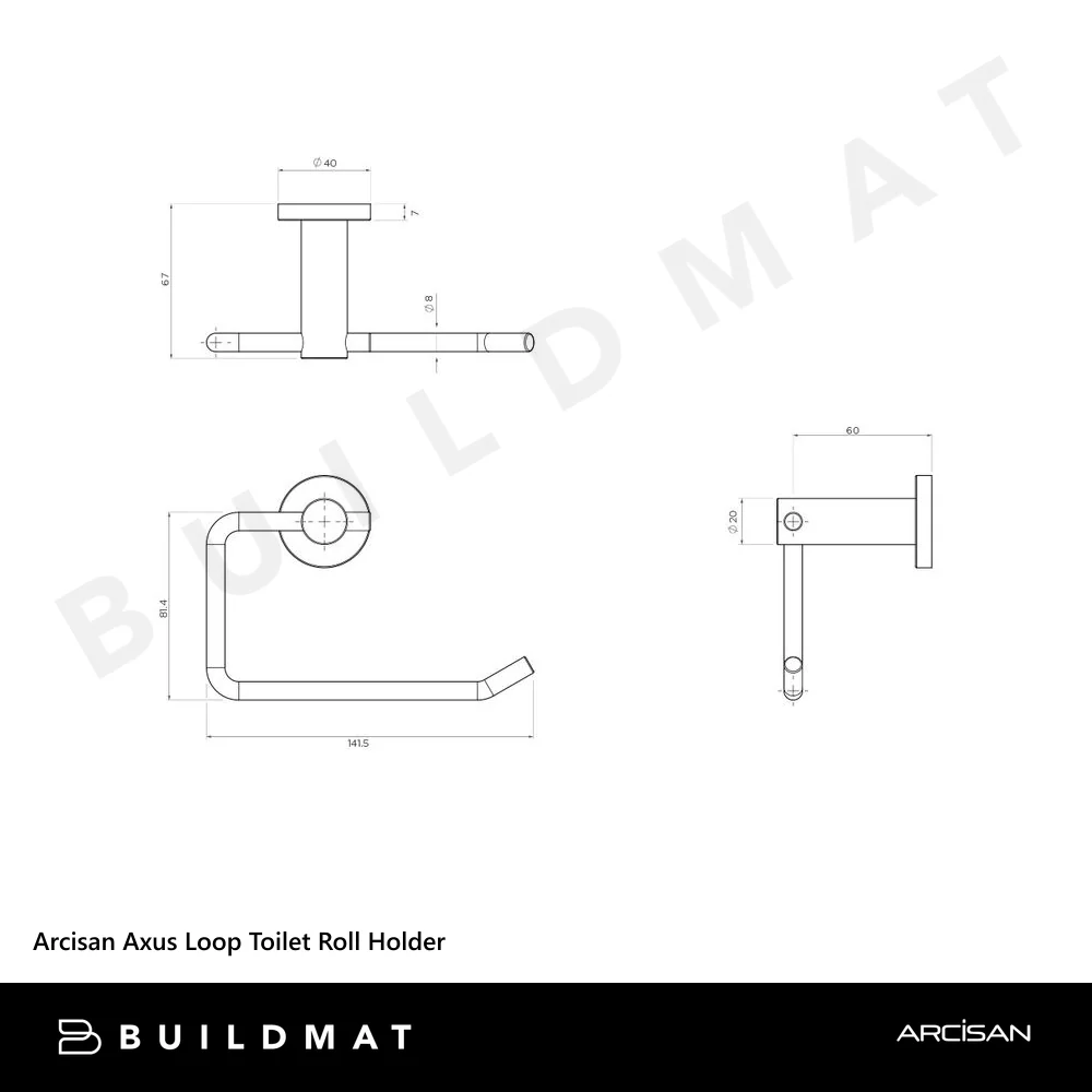 Arcisan Axus Loop Toilet Roll Holder Chrome - Image 4
