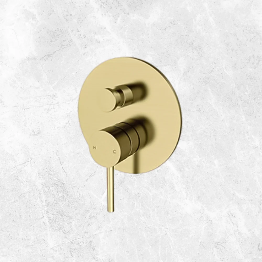 Arcisan Axus Pin Bath/Shower Mixer with Diverter (Trim Kit Only) Brushed Brass - Image 2