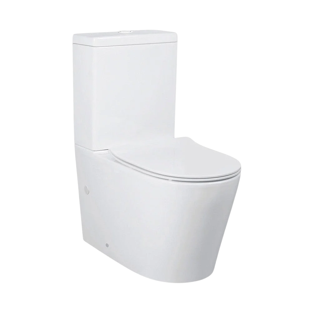 Arcisan Axus Rimless Dual Inlet Toilet Suite with Slim Line Seat White - Image 3
