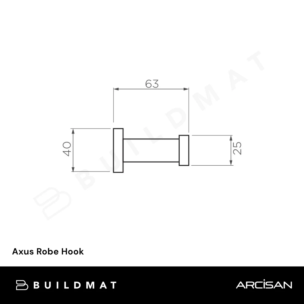 Arcisan Axus Robe Hook Brushed Brass - Image 4