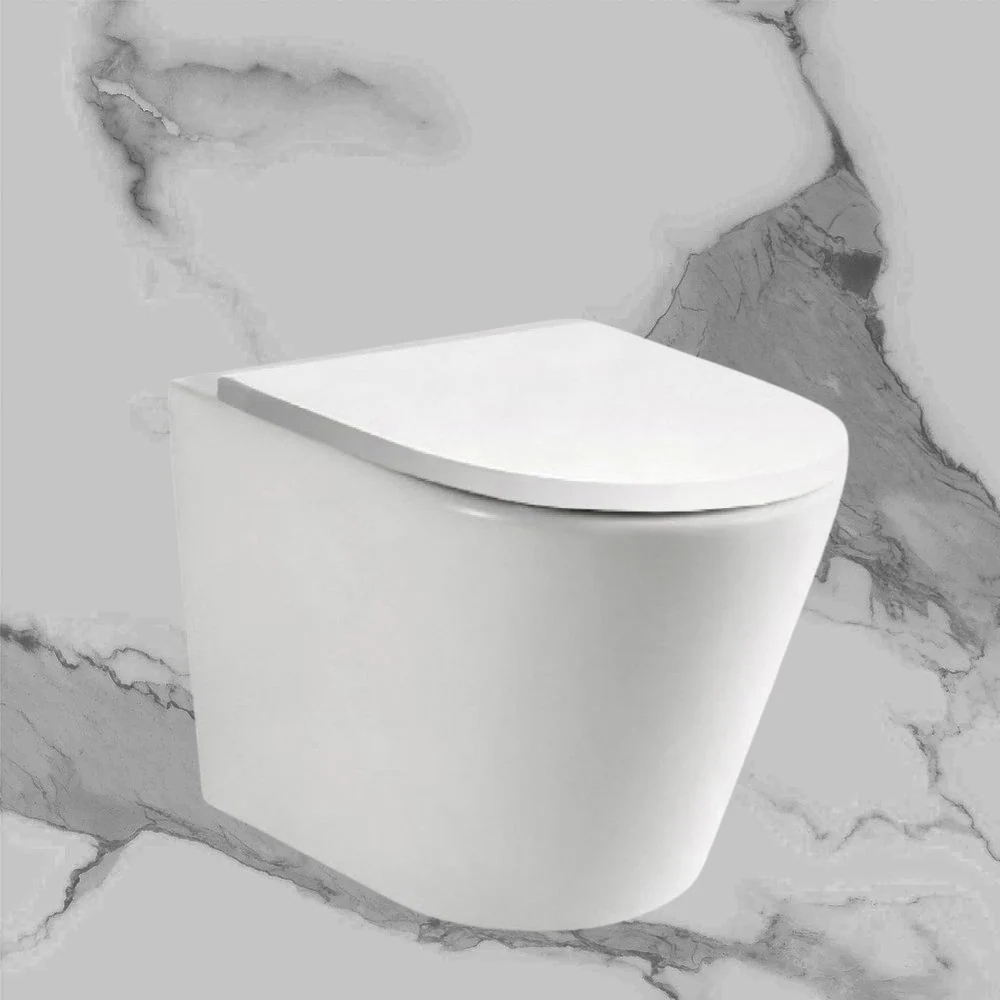 Arcisan Axus Comfort Height Rimless Wall Faced Toilet Suite With In Wall Cistern and Wrap Seat White - Image 2