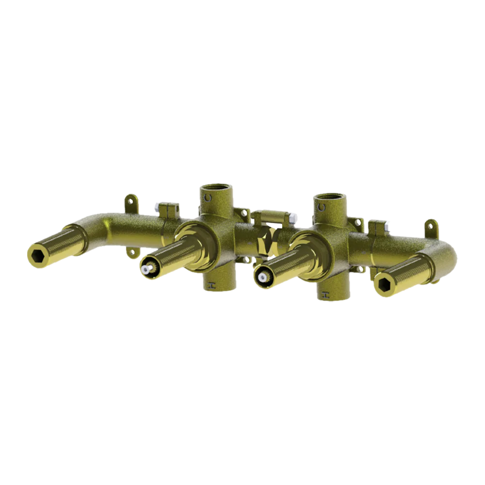 Arcisan In-wall Body for Dual Progressive Mixers with Dual Outlets to Side