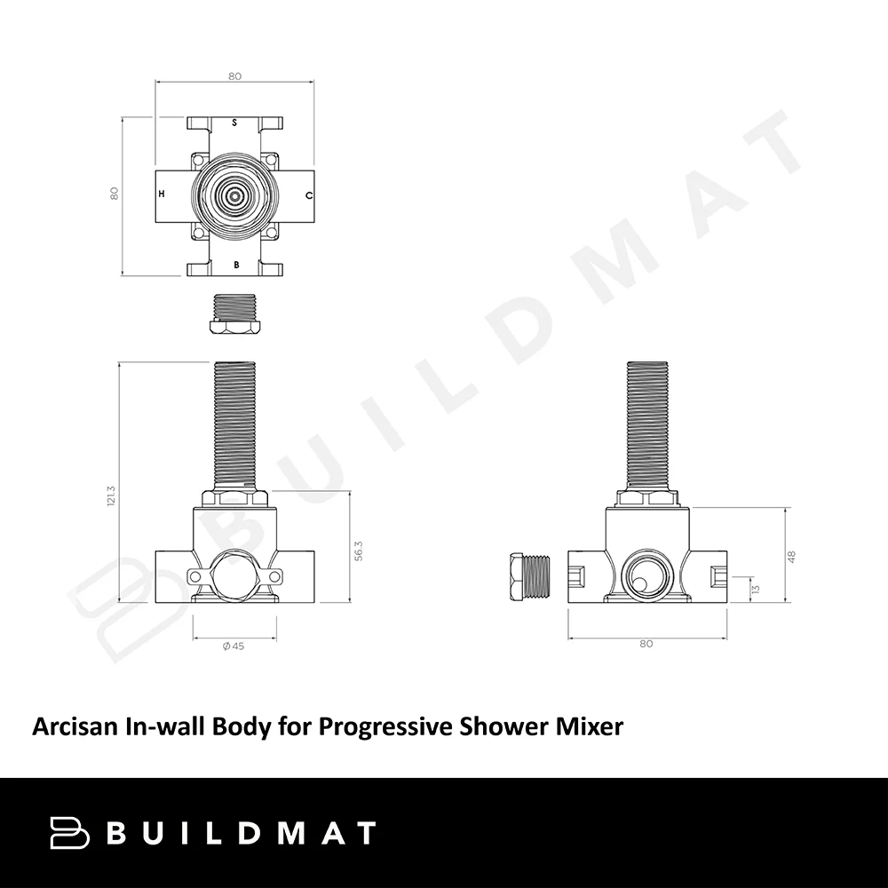 Arcisan In-wall Body for Progressive Shower Mixer - Image 4