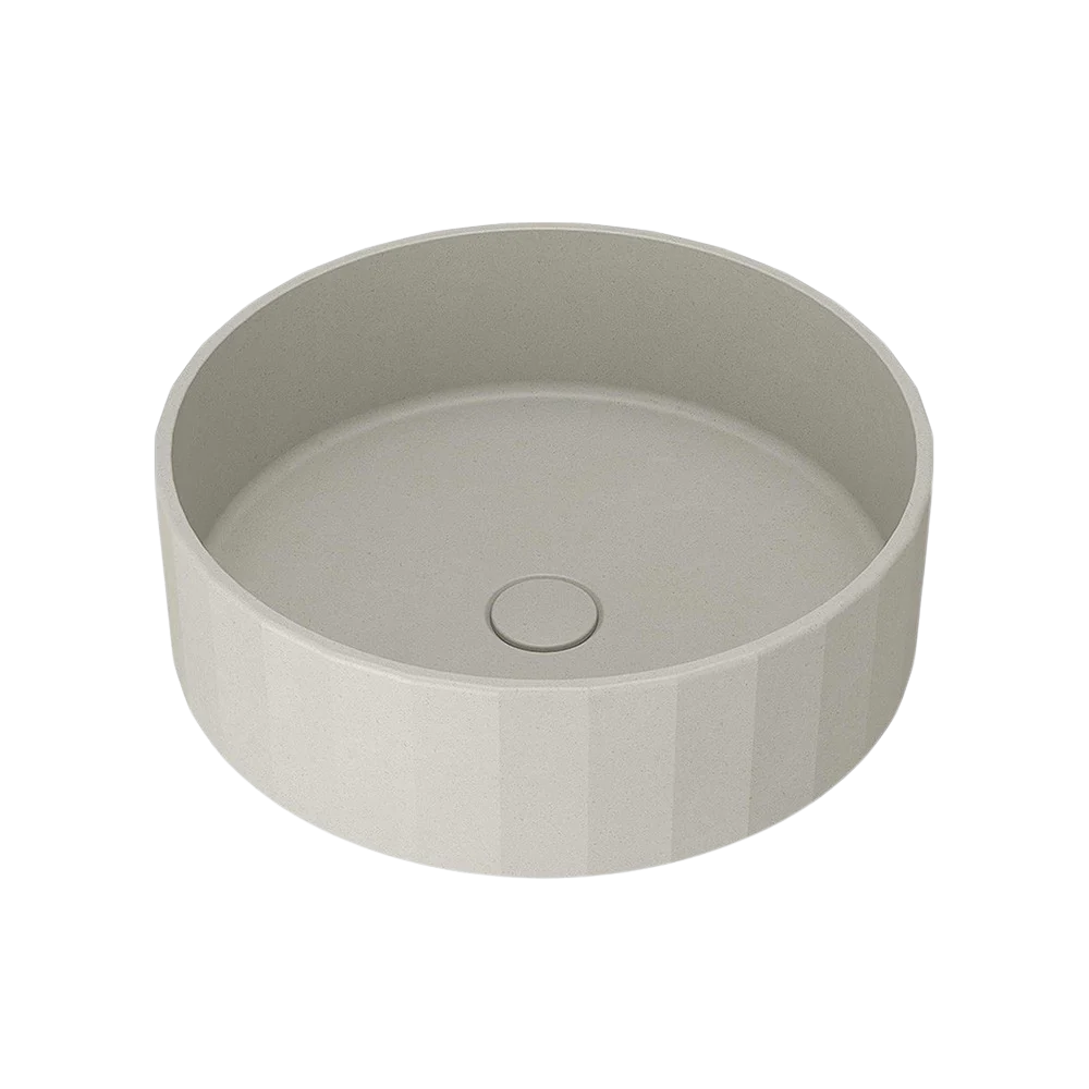 Arcisan Kasta-Lux Fic Above Counter 430mm Faceted Round Basin with Pop Up Waste Earth