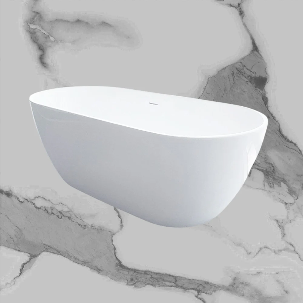 Arcisan Synergii 1650mm Freestanding Acrylic Bath with Overflow Gloss White - Image 2