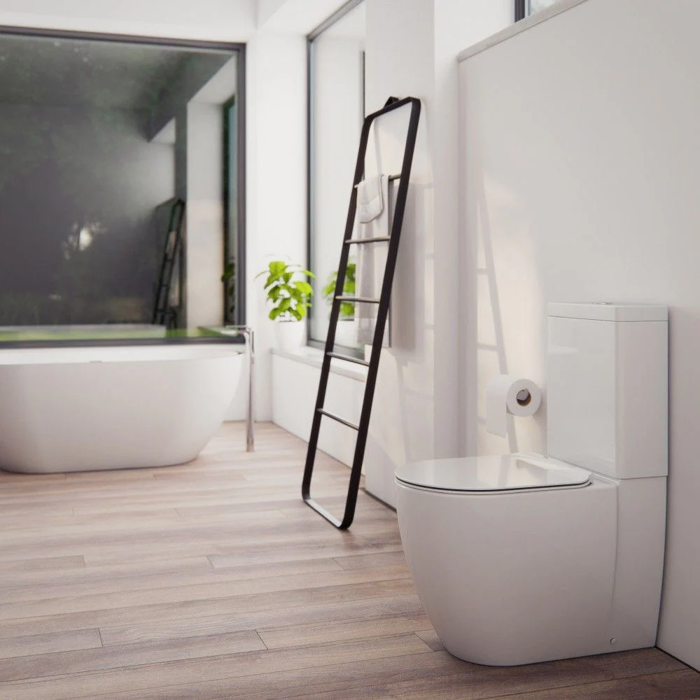 Arcisan Synergii Dual Inlet Toilet Suite with Slim Line Seat White - Image 2