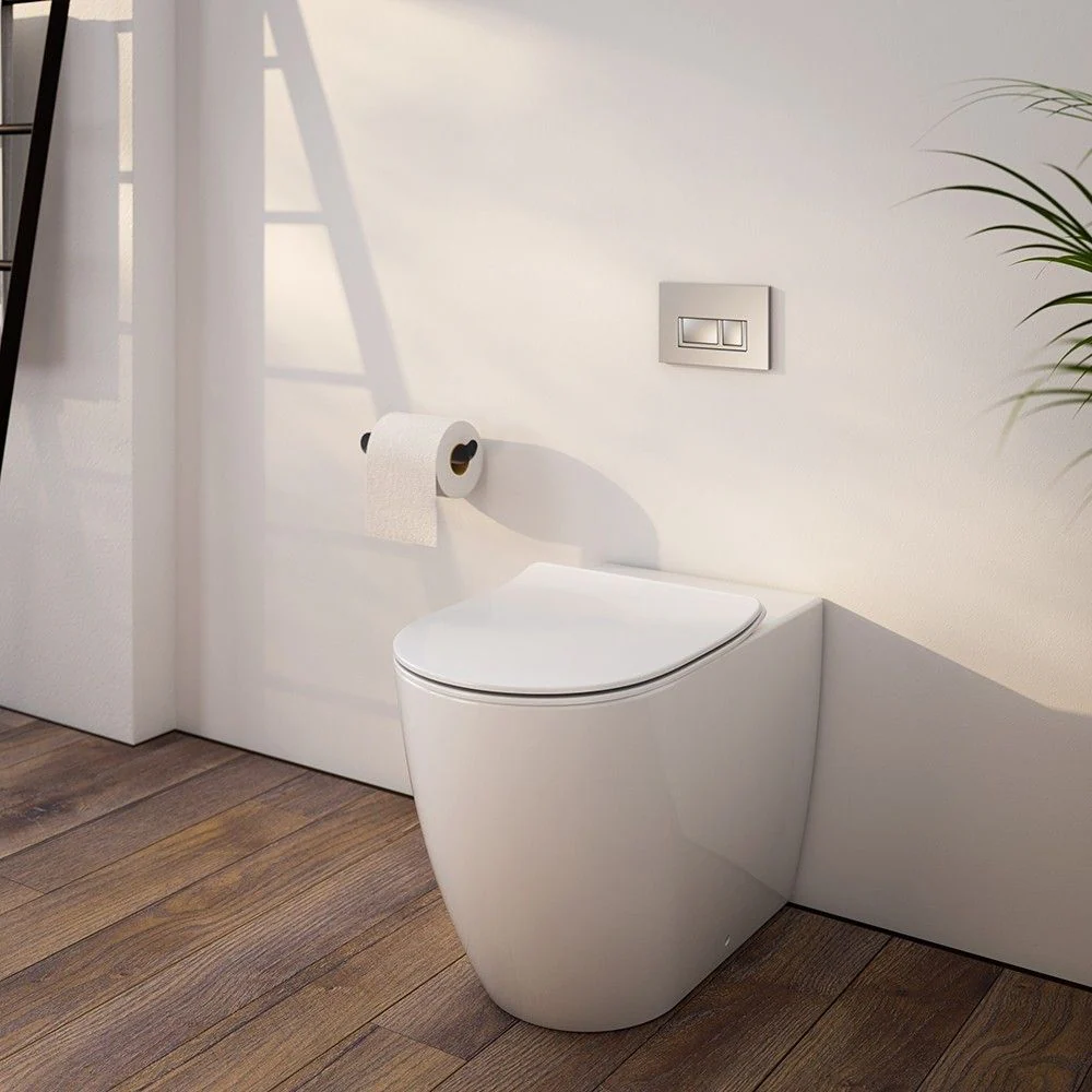 Arcisan Synergii EL 610mm Wall Faced Toilet Suite with In Wall Cistern and Slim Line Seat White - Image 2