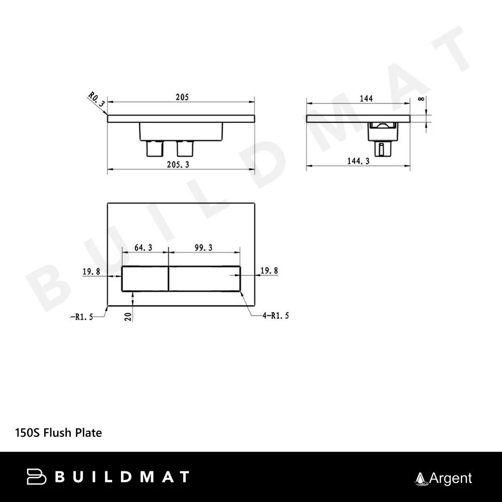 Argent 150S Mechanical Flush Plate for ViConnect Cistern Chrome - Image 4