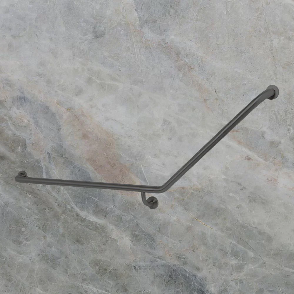Argent Advantage 870x700mm 140 degree Grab Rail Left Hand Matte Black - Image 2