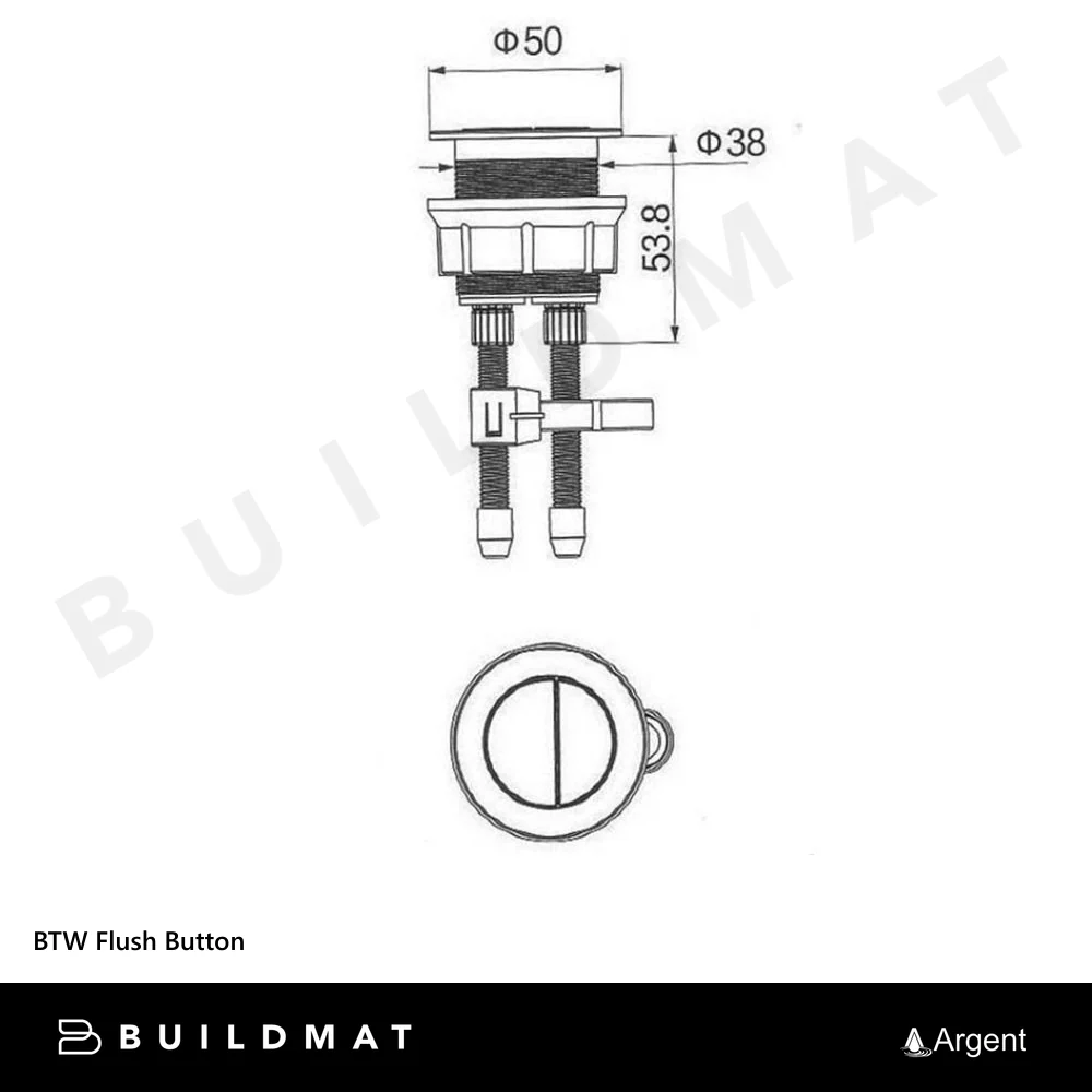 Argent BTW Flush Button White - Image 4