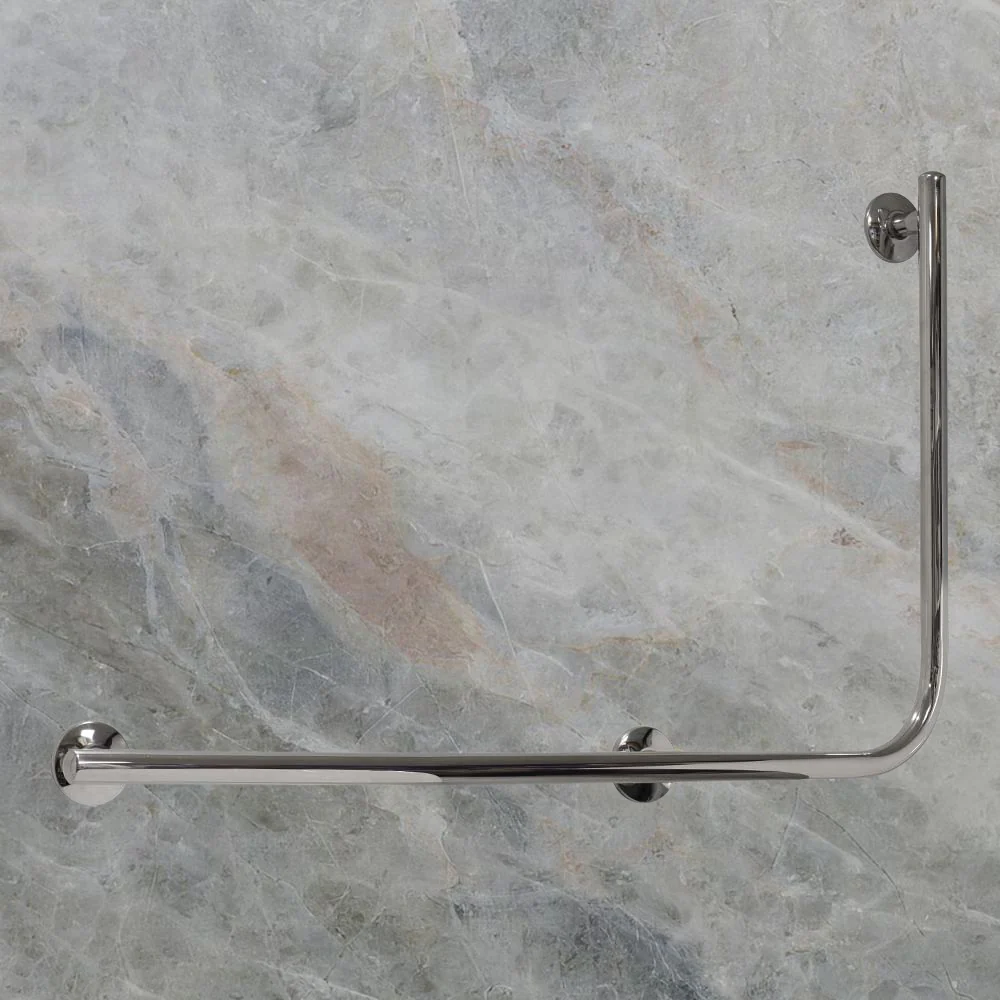Argent Advantage Designer 600x960mm Left Hand 90 Degree Rail High Stainless Steel - Image 2