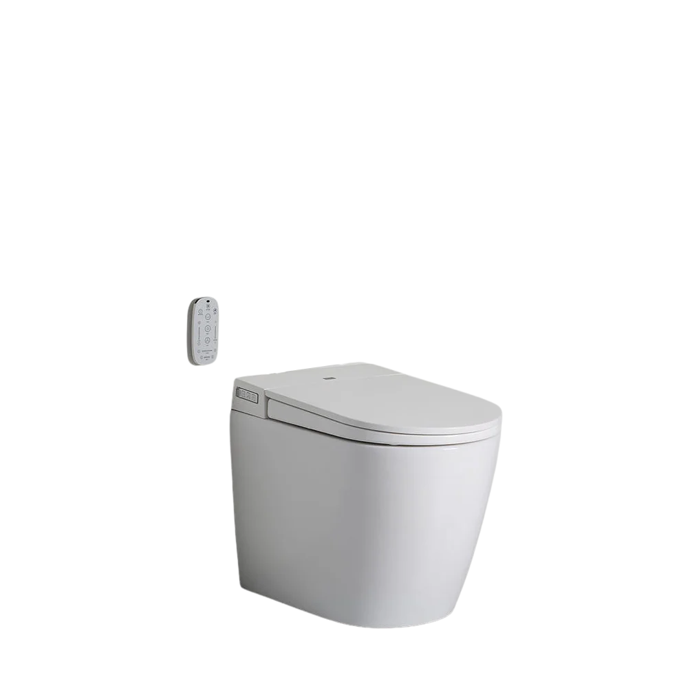 Argent Evo Wall Faced ViSmart Toilet Suite White