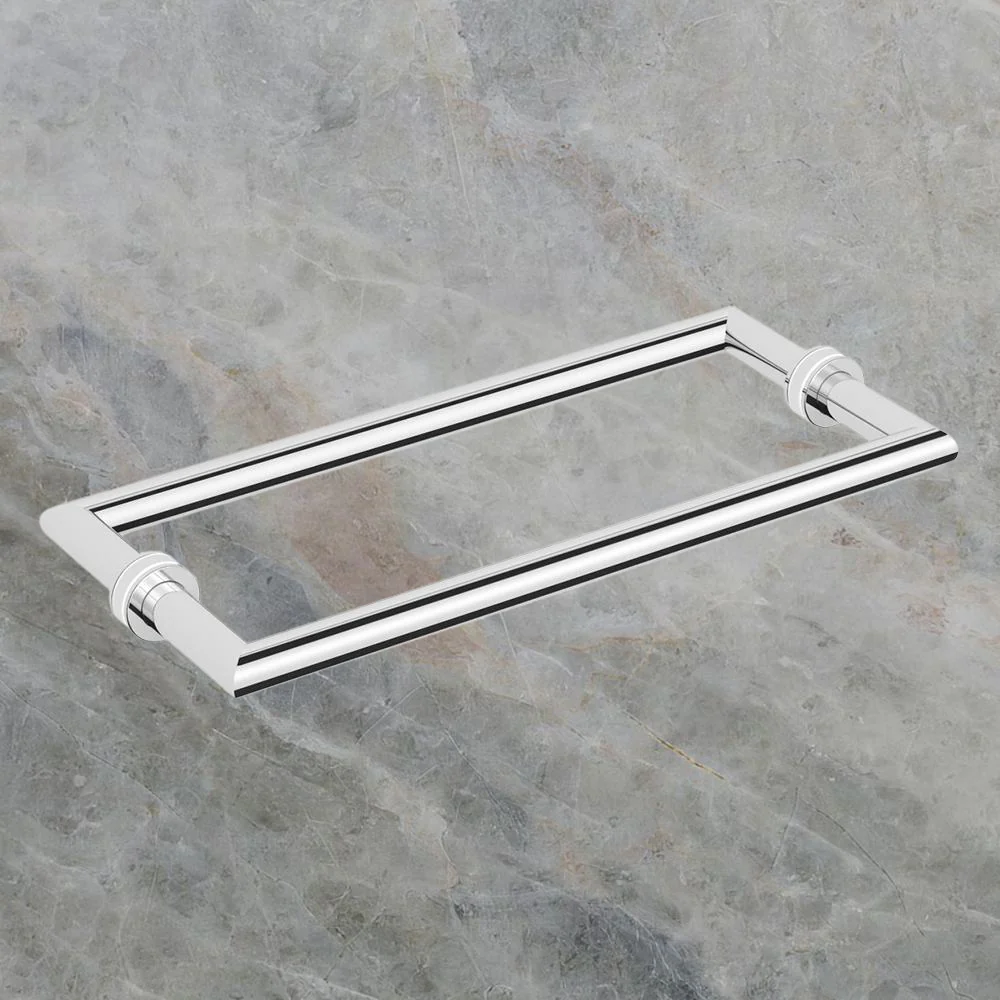 Argent Focal 300mm Double Sided Glass Panel Towel Rail Chrome - Image 2