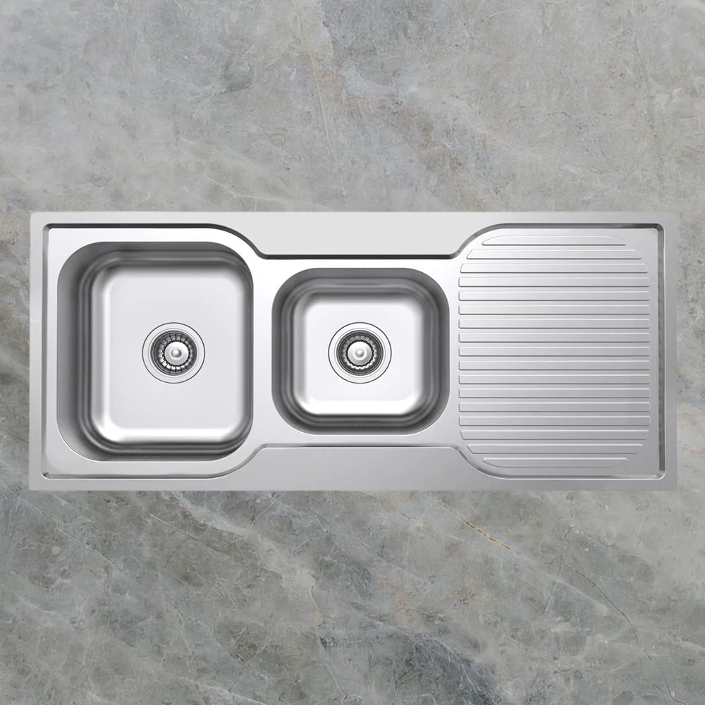 Argent Format 1080mm 1 and 3/4 Sink with Right Hand Drainboard 1 Tap Hole Stainless Steel - Image 2