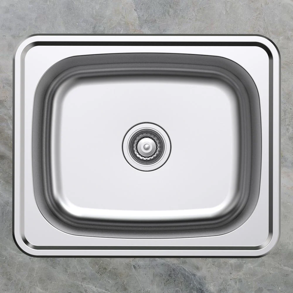 Argent Format 610mm Laundry Sink Sidewall Bypass Right Hand 1 Tap Hole Stainless Steel - Image 2